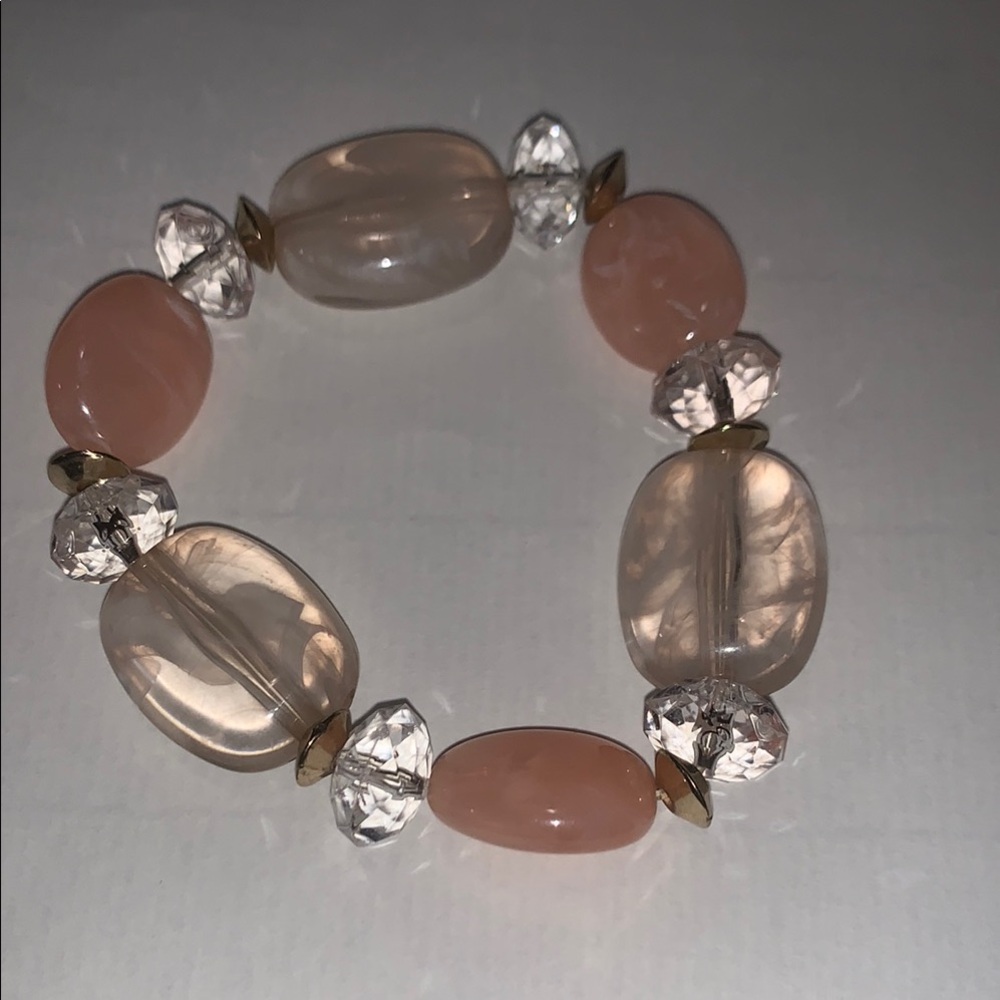 Pink and white bracelet